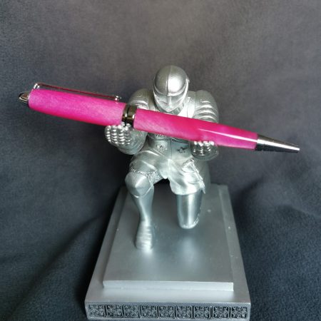 Euro Twist Acrylic Ballpoint Pen Made from bright pink shimmer acrylic