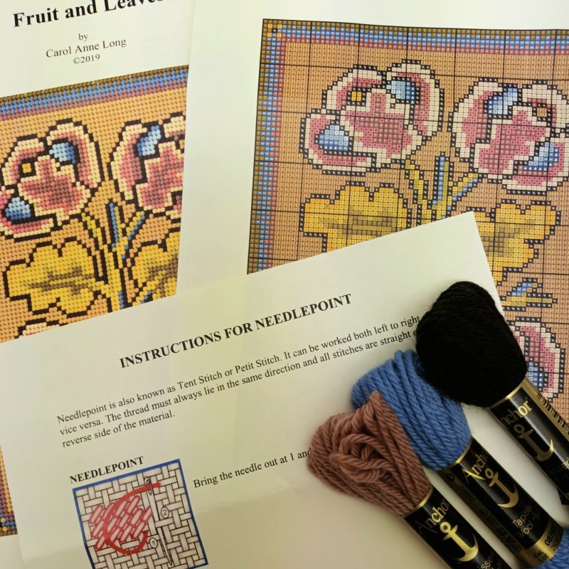 Fruit and Leaves, Needlepoint, Tapestry Kit, Stuart Period Petit Point, Traditional, Historical