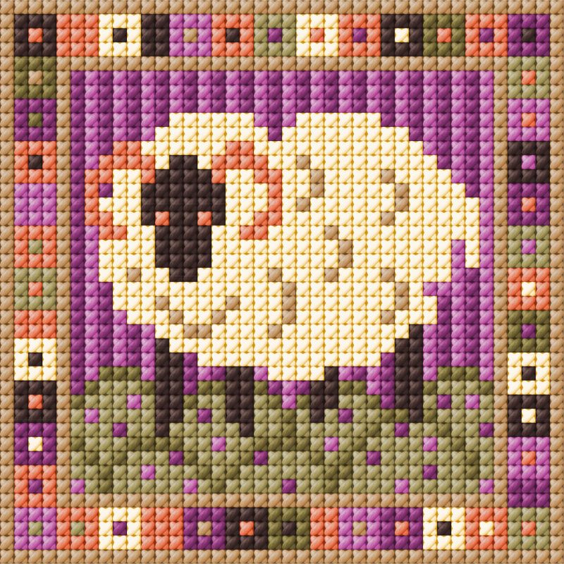 Little Sheep Tapestry Kit, Pin-cushion, Picture, Bag Front, Counted Cross-stitch, Needlepoint,