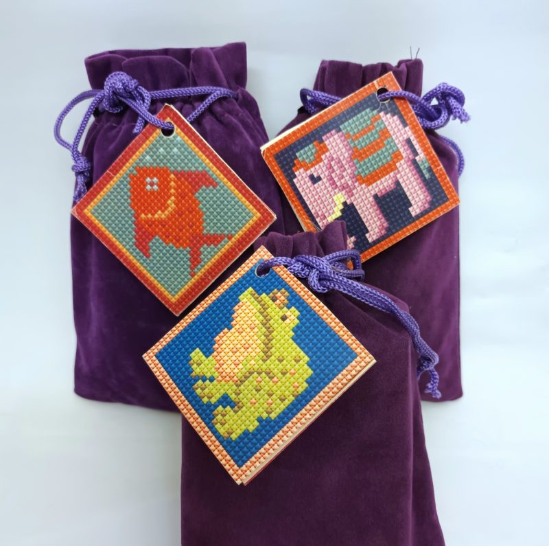 Elephant Tapestry Mini-kit, Counted Cross-stitch, Needlepoint, Pin-cushion Kit, Picture, Bag, Easy