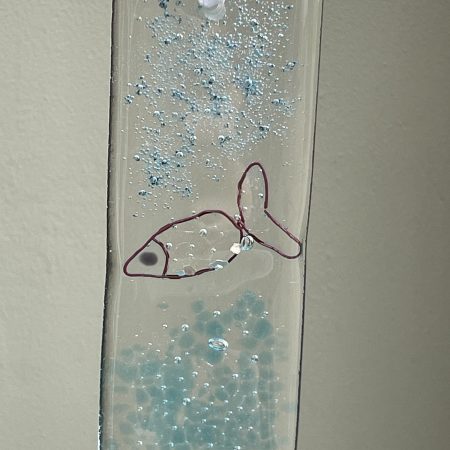 Fused glass hanging ornament