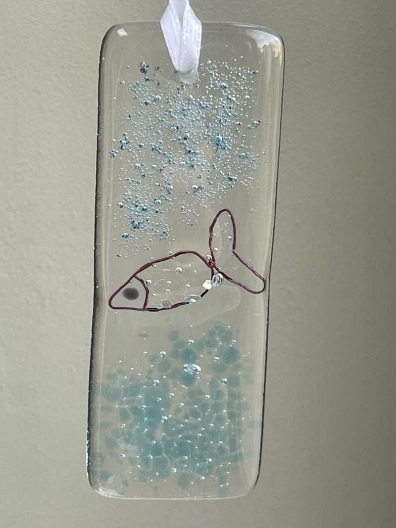 Fused glass hanging ornament