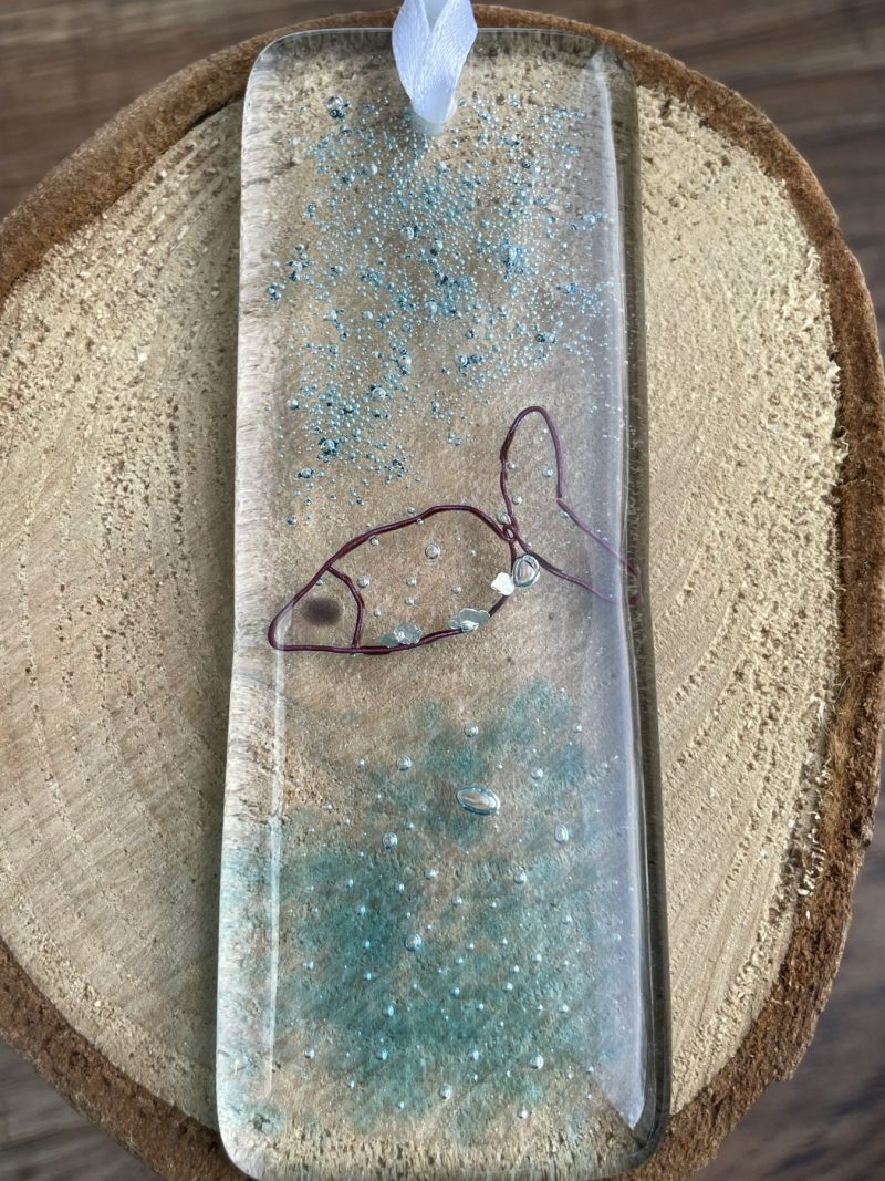 Fused glass hanging ornament