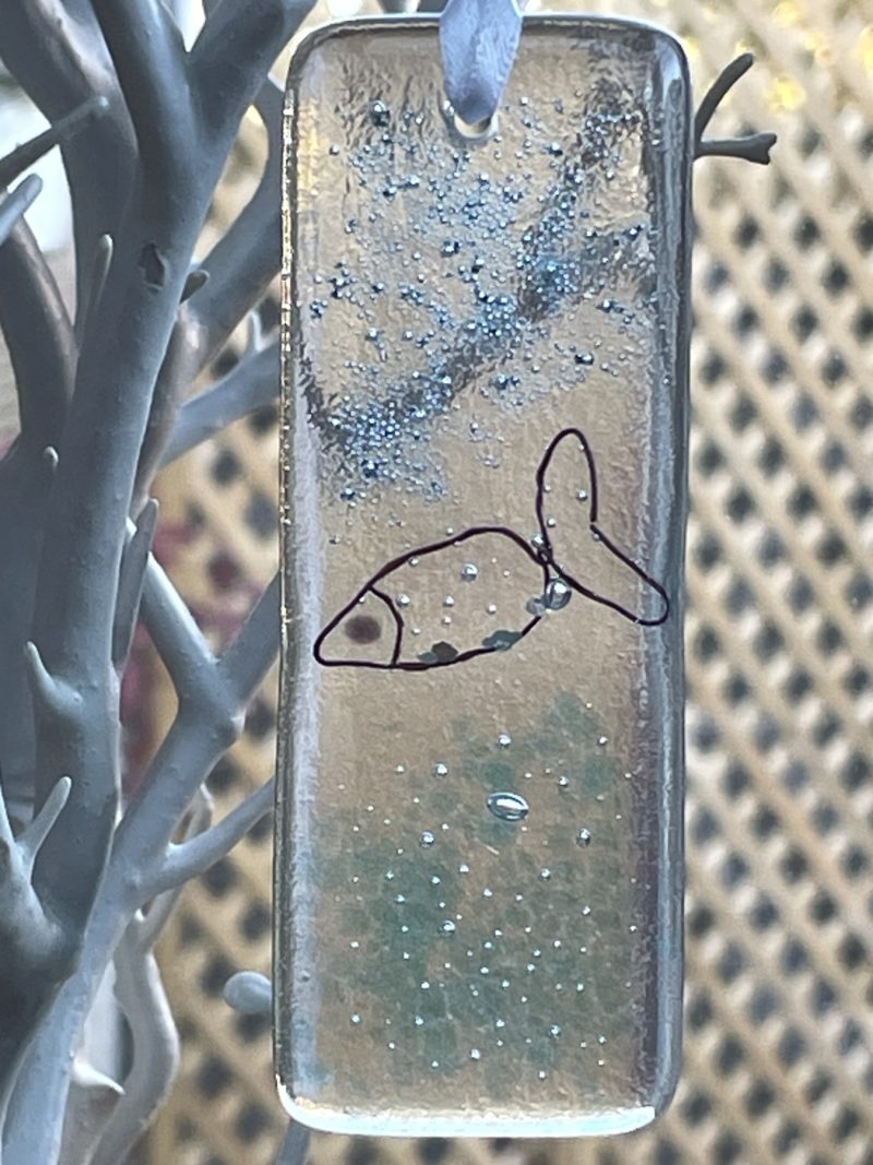 Fused glass hanging ornament
