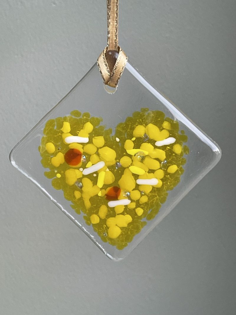 Fused glass hanging ornament