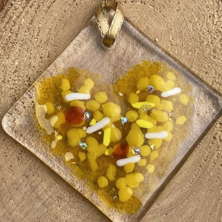 Fused glass hanging ornament
