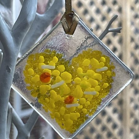 Fused glass hanging ornament