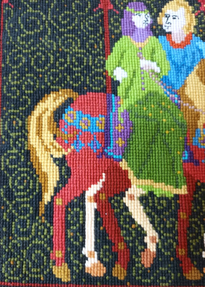 Green Lady Tapestry Kit, Counted Cross-stitch, Needlepoint, Medieval, Arts and Crafts, Wall-hanging