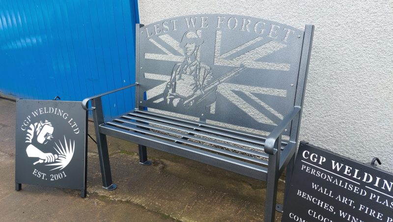 Steel Lest We Forget Bench