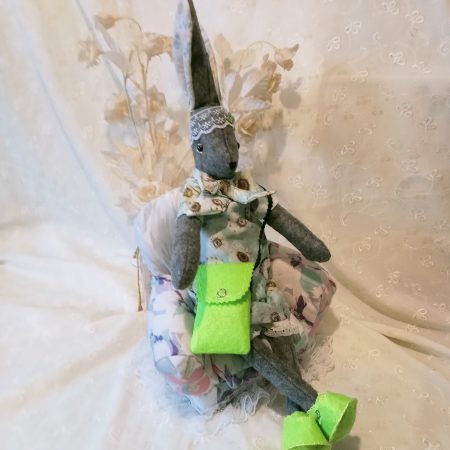 Ruby Rabbit OOAK - A quiet and kind rabbit with impeccable taste. Soft Sculptured Figurine Handmade.