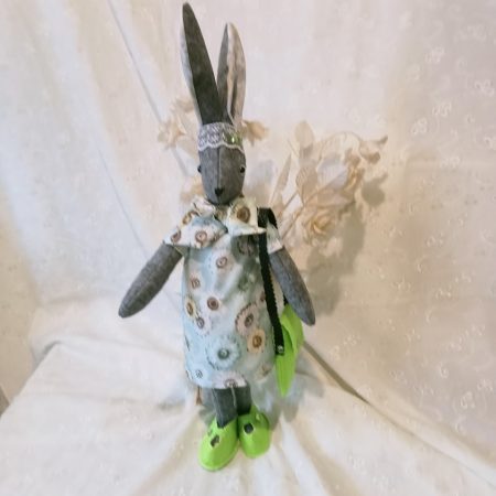 Ruby Rabbit OOAK - A quiet and kind rabbit with impeccable taste. Soft Sculptured Figurine Handmade.