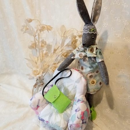 Ruby Rabbit OOAK - A quiet and kind rabbit with impeccable taste. Soft Sculptured Figurine Handmade.
