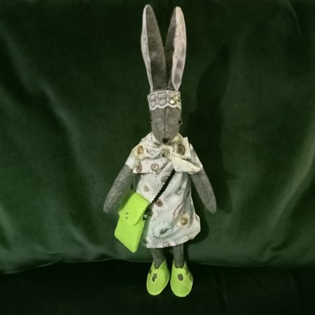Ruby Rabbit OOAK - A quiet and kind rabbit with impeccable taste. Soft Sculptured Figurine Handmade.