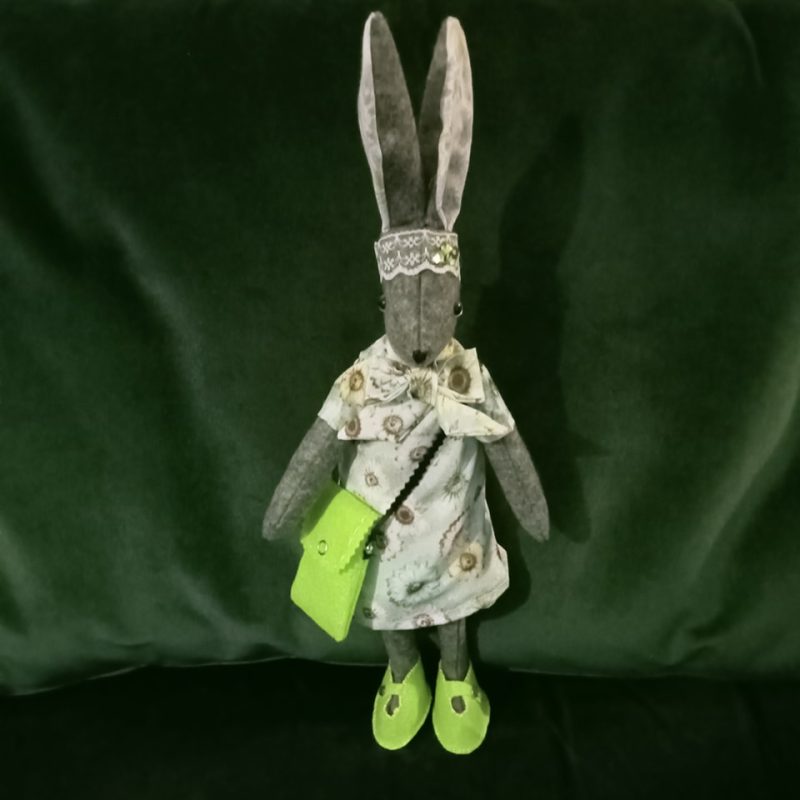 Ruby Rabbit OOAK - A quiet and kind rabbit with impeccable taste. Soft Sculptured Figurine Handmade.