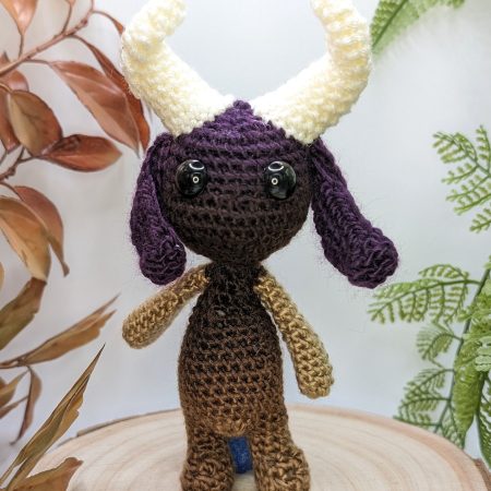 Enchanted Woodland Ramshorn Fae figure - purple