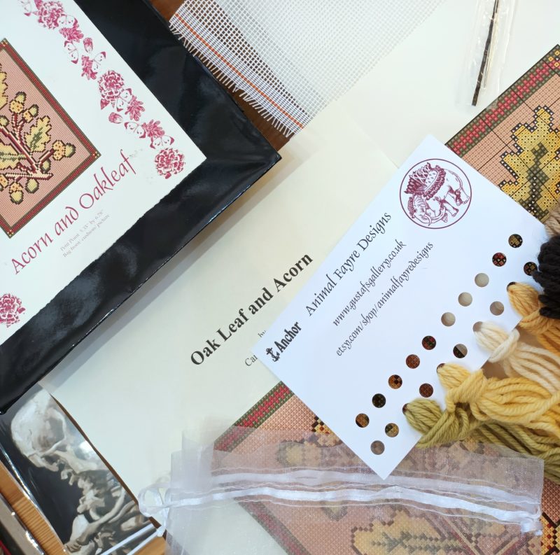 Acorn, Oak Leaf, Petit Point, Kit, Needlepoint, Counted, Tapestry, Historical, Embroidery, Traquair