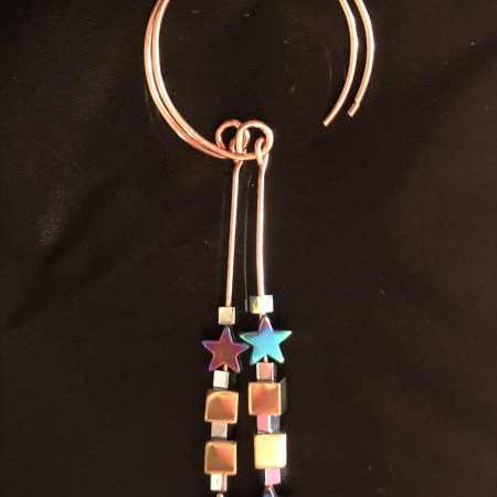 Haematite star drop earrings