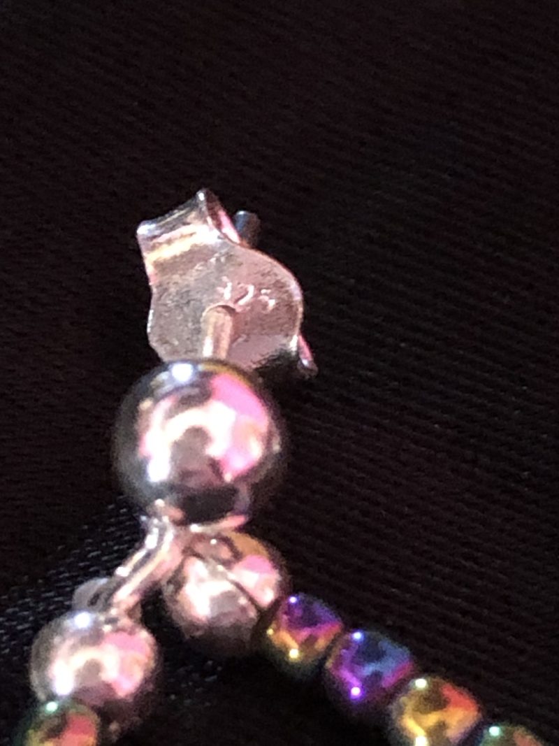 Rainbow Haematite loop earrings