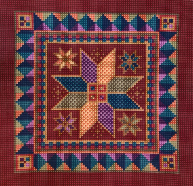Star Tile Fabric Panel, Soft Touch Velvet, Bag Making, Cushion, Picture, Sewing Supply
