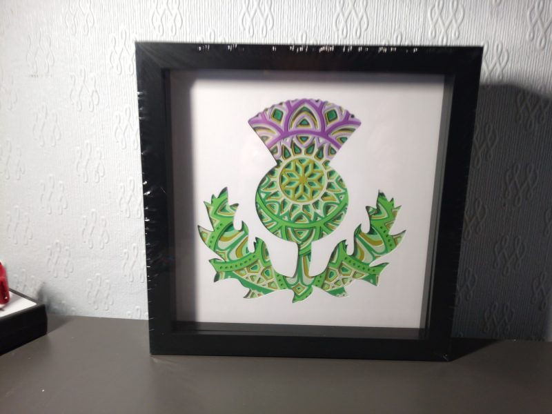 Thistle Multi Layered Art Shadow Box, Wall Art, Wall Hanging