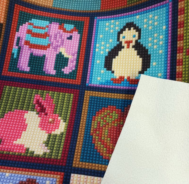 Little Blocks Patchwork Fabric Panel, Soft Touch Velvet, Bag Making, Cushion, Picture, Craft Supply