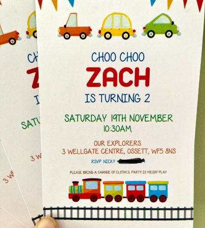 Transport Birthday Invitations