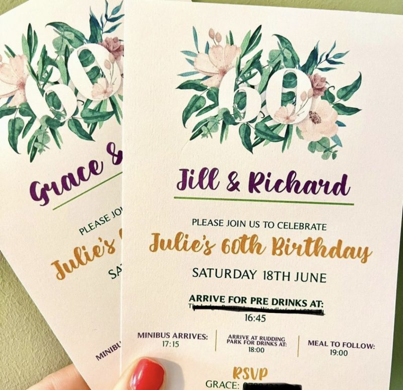 Floral 60 Birthday Invitations