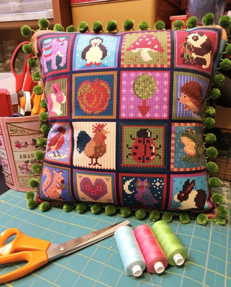 Little Blocks Patchwork Fabric Panel, Soft Touch Velvet, Bag Making, Cushion, Picture, Craft Supply