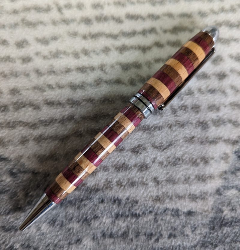 Euro Twist Wooden Ballpoint Pen Made from three different woods with chrome fittings