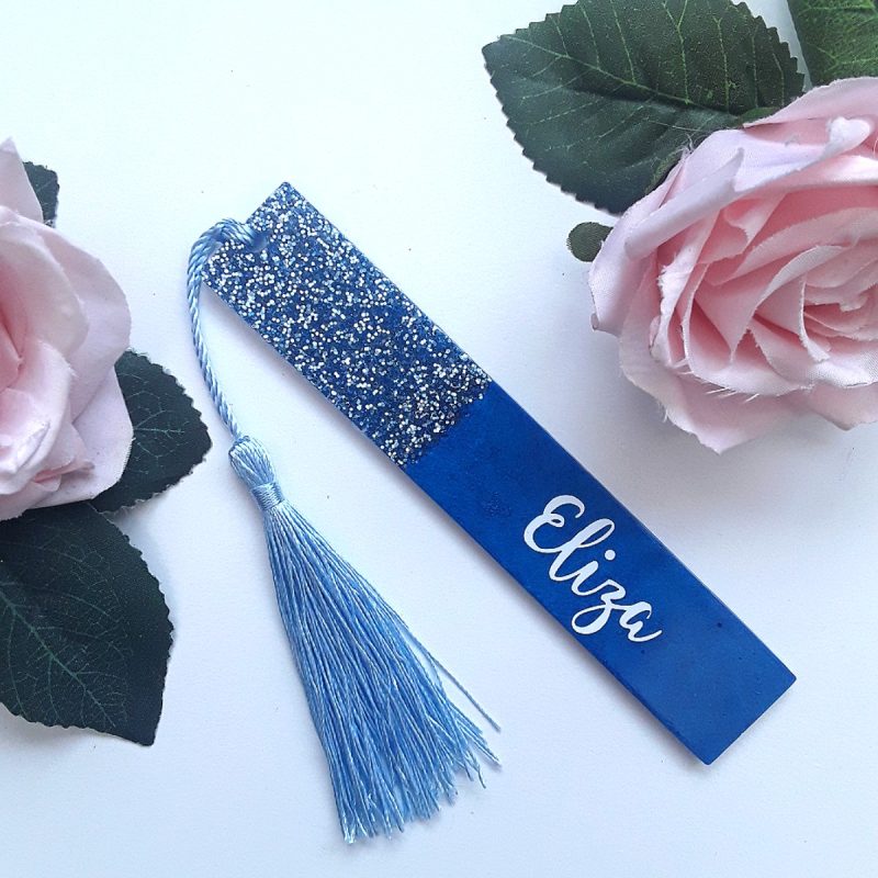 Personalised resin bookmark, resin glitter bookmark, resin bookmark gift, book lover gift,