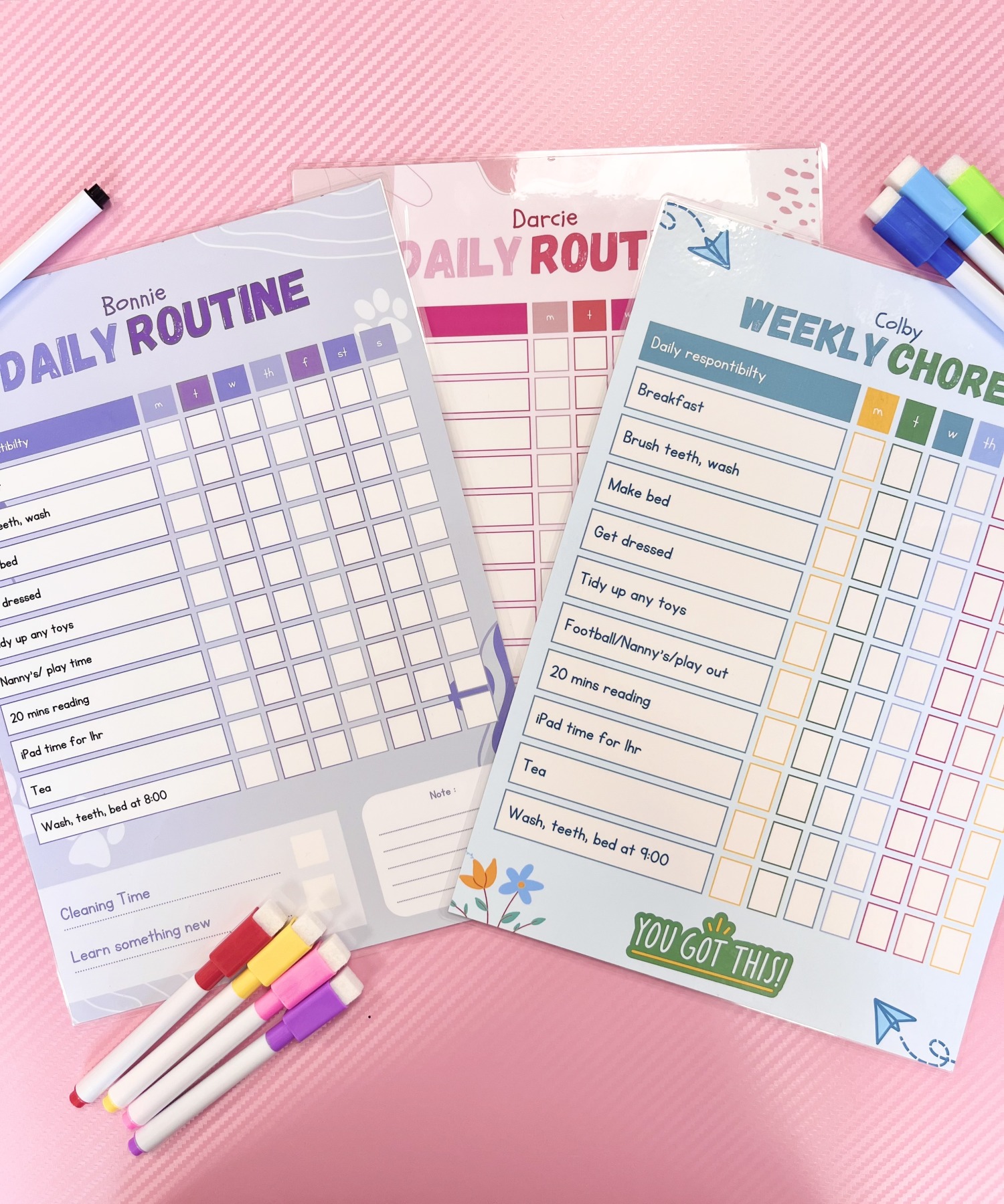 Personalised Wipeable Chore Chart - Crafter's Market UK