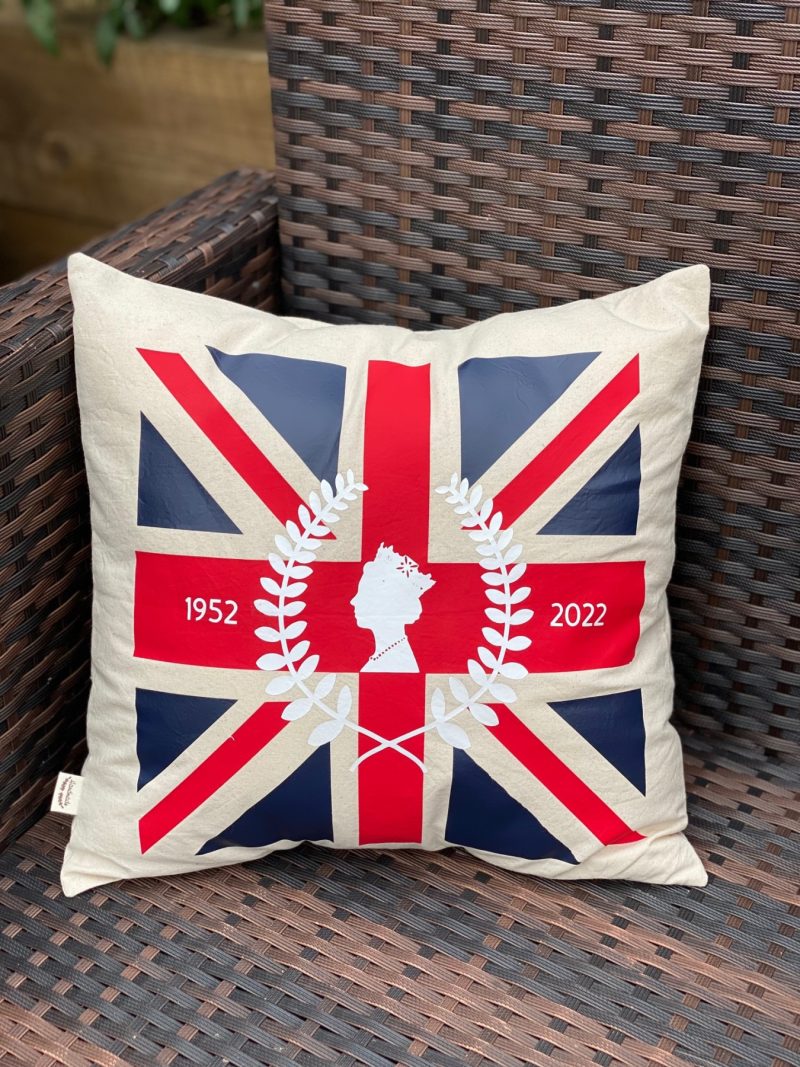 British Union Jack Cushions 15x15 inch Natural cotton - Handmade