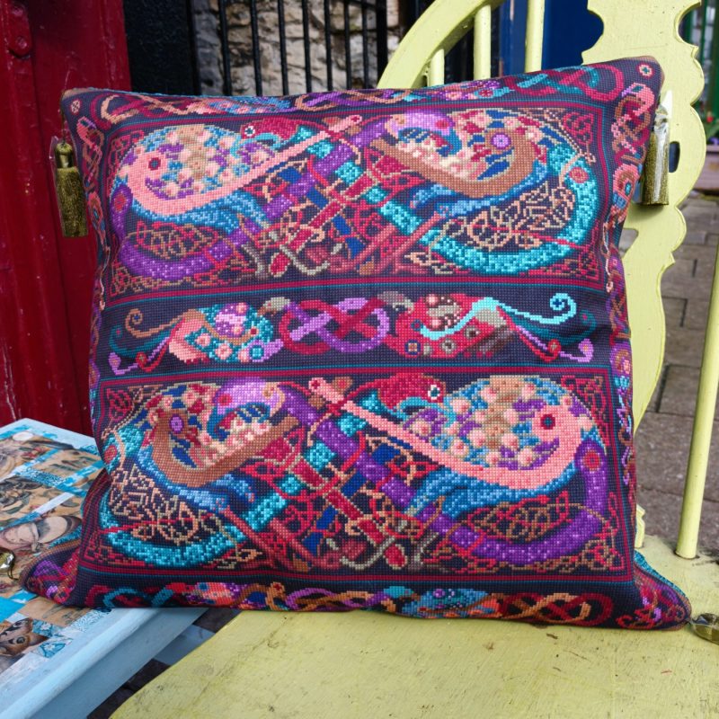 Celtic Peacocks Velvet Cushion, Pillow, Birthday, Father's Day Gift