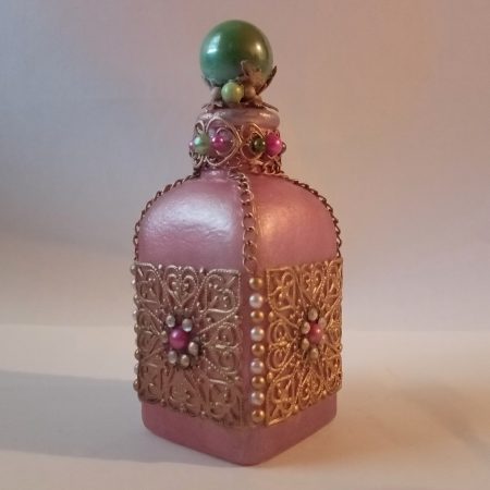 Upcycled Ornate Pink Victorian Style Bottle