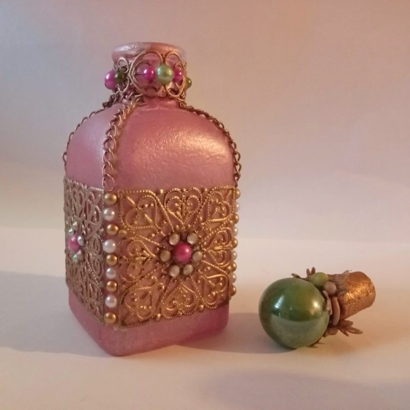 Upcycled Ornate Pink Victorian Style Bottle