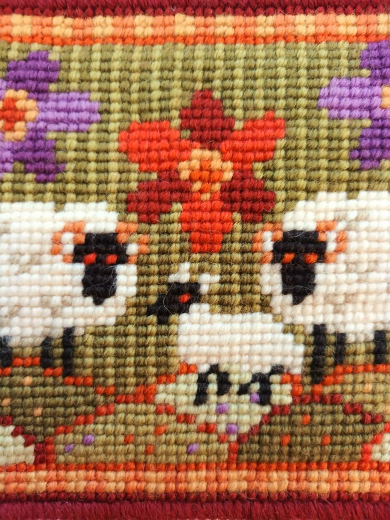 Wee Three Sheep, Quirky Tapestry Kit, Counted Cross-stitch, Fun!