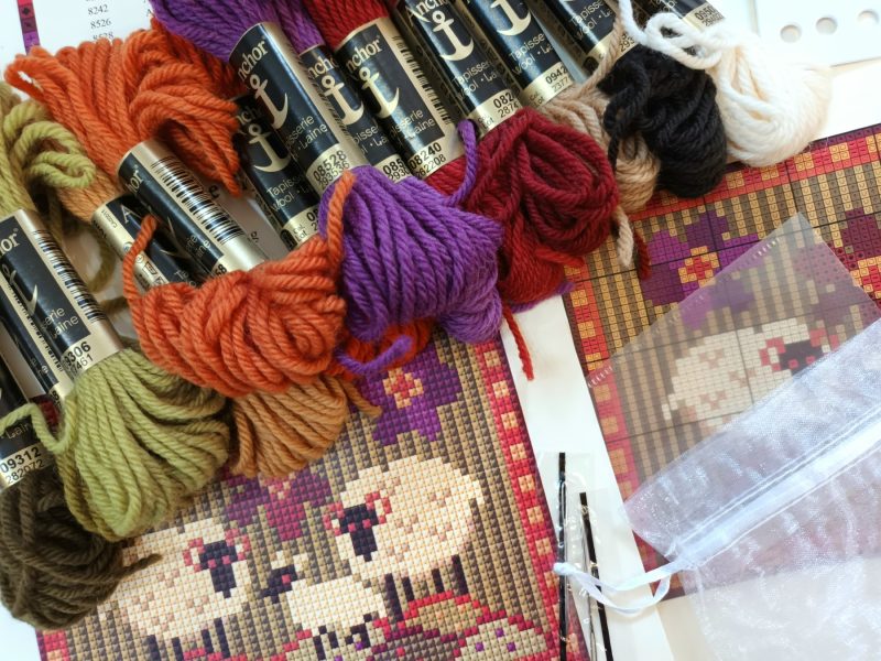 Wee Three Sheep, Quirky Tapestry Kit, Counted Cross-stitch, Fun!