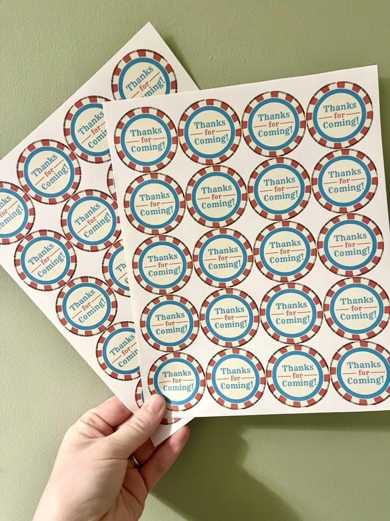 Circus Thank You Stickers