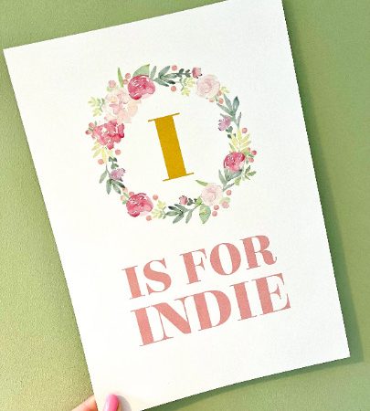 Pink Floral Initial Print