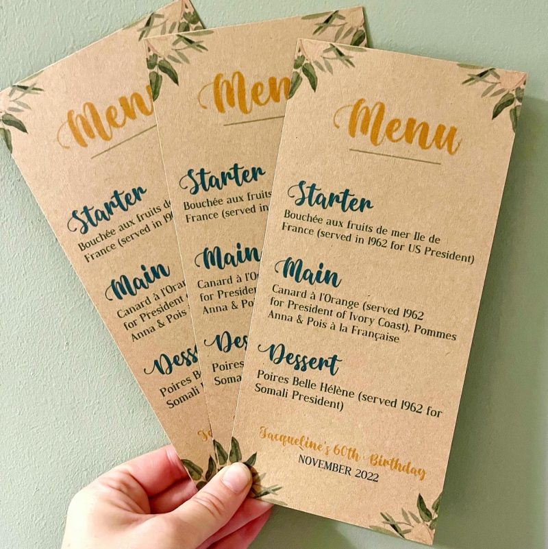 Floral Menu Cards