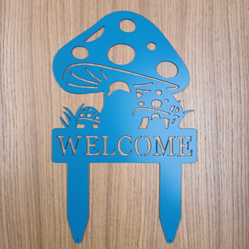 Steel Welcome Mushroom Garden Spike