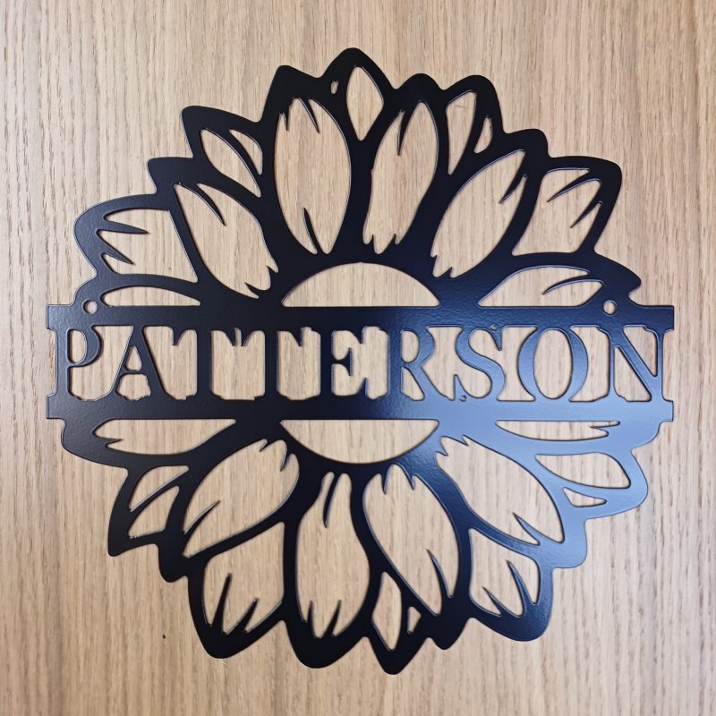 Custom Steel Sunflower Monogram