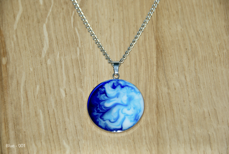 Blended Resin Pendant Necklaces - Blue