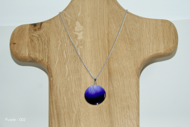 Blended Resin Pendant Necklaces - Purple