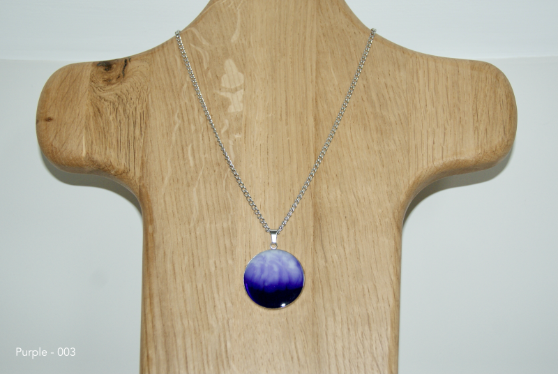Blended Resin Pendant Necklaces - Purple