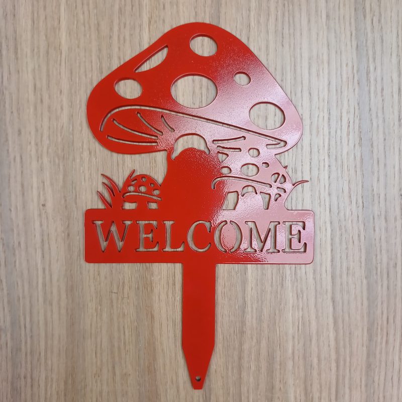 Steel Welcome Mushroom Garden Spike