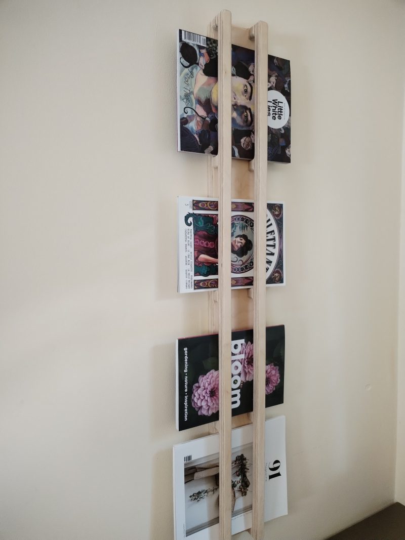 Handcrafted Wooden Magazine Rack - Wall Mounted Magazine Organiser