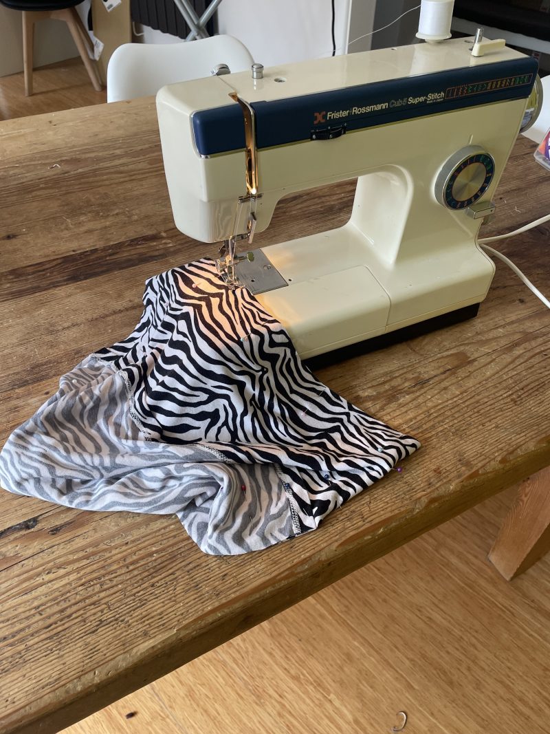 Mini pillow with removable cover ("Zebra")