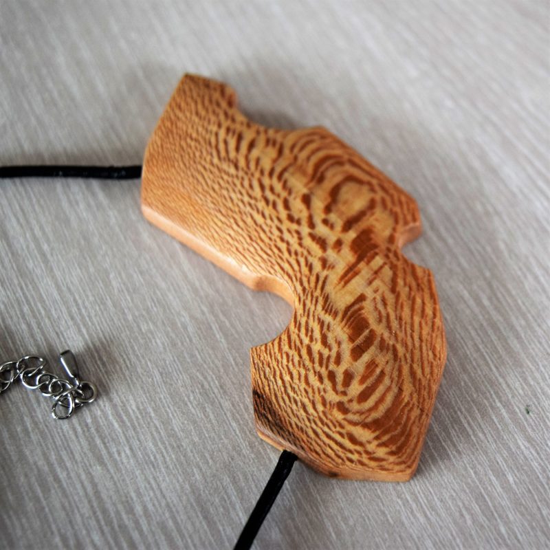 Hand made boho wood necklace pendant.