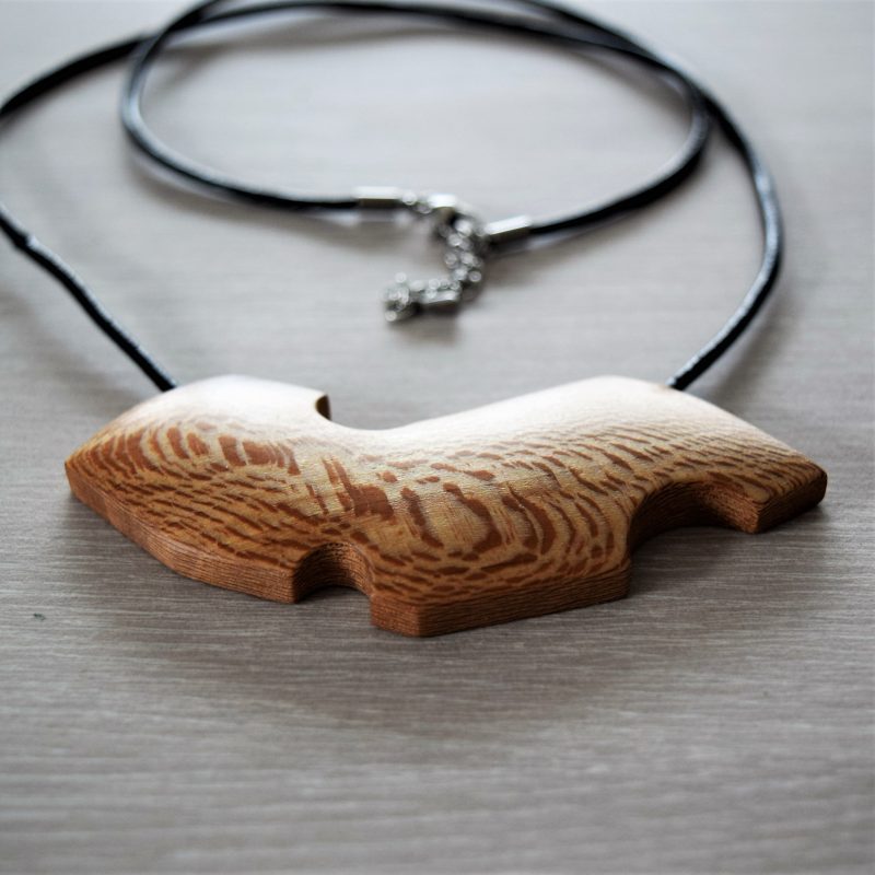 Hand made boho wood necklace pendant.